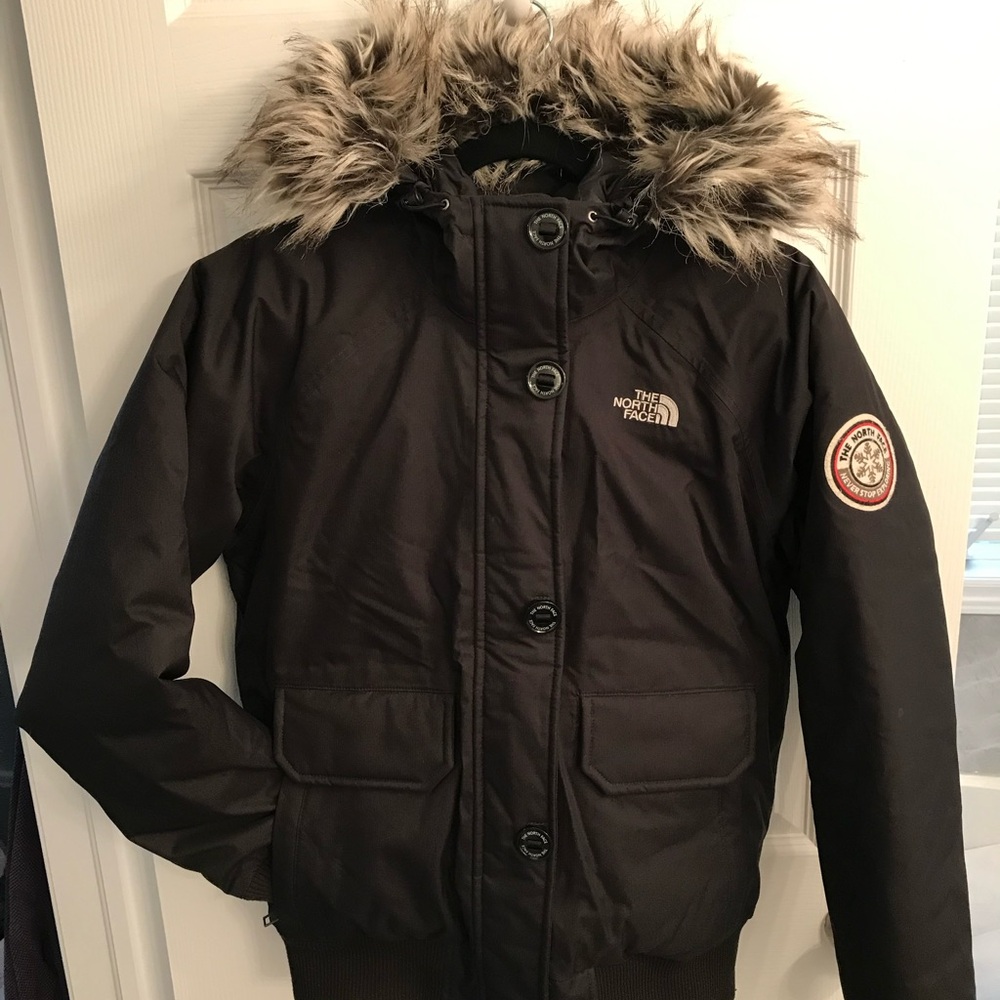 The North Face Women's Black Jacket with Faux Fur Hood